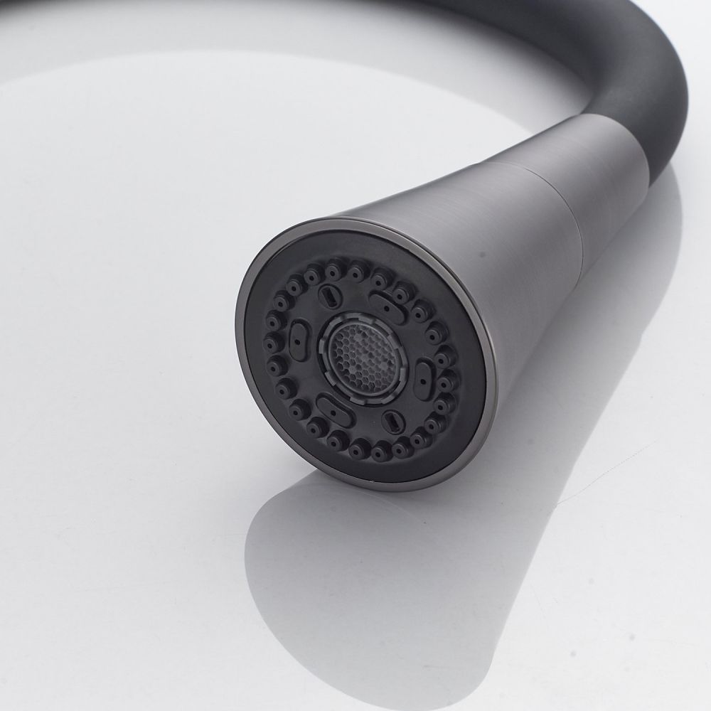 Смеситель для кухни с гибким изливом и режимом "душ" Rose R213T, оружейная сталь