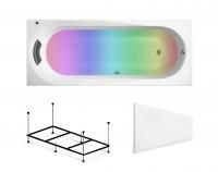 Комплект 5 в 1 Lavinia Boho Biore S4-3501006P, акриловая ванна 160x70 см, каркас с монтажным набором, подголовник, лицевой экран, хромотерапия