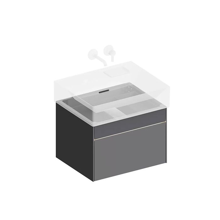 Тумба LOGICA подвесная 2 ящика 60 см, стальной серый