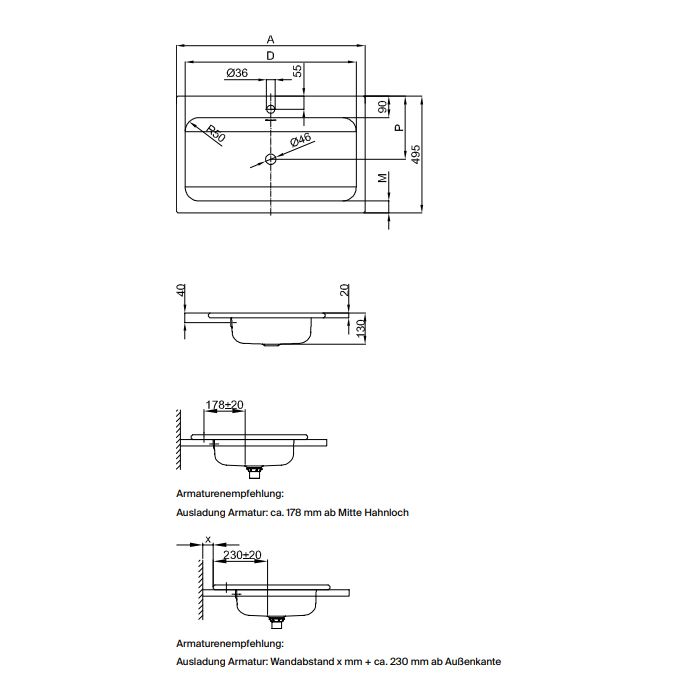 BETTE One Раковина встраиваемая на столешницу 800×495×130 мм, с 1 отв под смес. с перел. с крепл. в компл.цвет белый BETTE One Раковина встраиваемая на столешницу 800×495×130 мм, с 1 отв под смес. с перел. с крепл. в компл.цвет белый