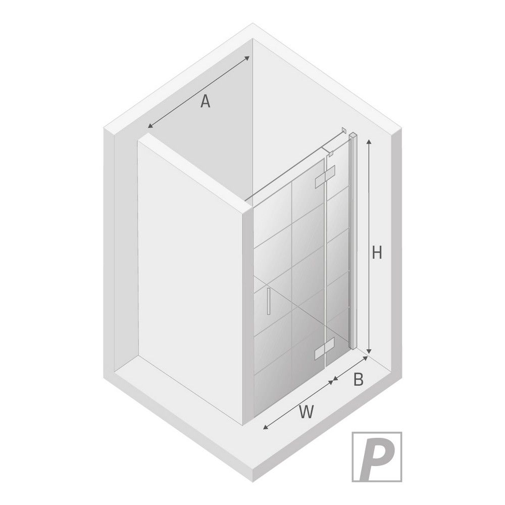 Дверь в нишу NEW TRENDY NEW RENOMA BLACK R 100x195 D-0369A (черный)