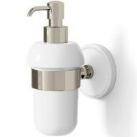 Devon DOROTHY Дозатор для жидкого мыла белый, держатель и помпа  цвет: никель блестящий