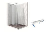 Душевой уголок Ambassador Nord 13011105-ST10, квадратный, линейный трап, 90х90