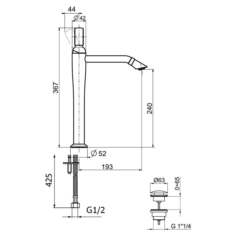 Смеситель для раковины Webert Opera OA830402980, розовое золото, артикул OA830402980