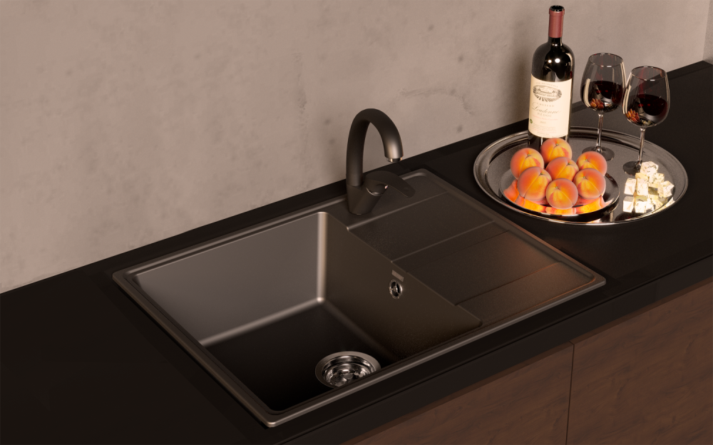 Мойка ULGRAN Quartz жасмин (Prima 650-01), артикул Prima 650-01