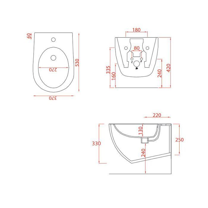 Artceram FILE 2.0 Биде подвесное 36х52 см, 1 отверстие, цвет avio