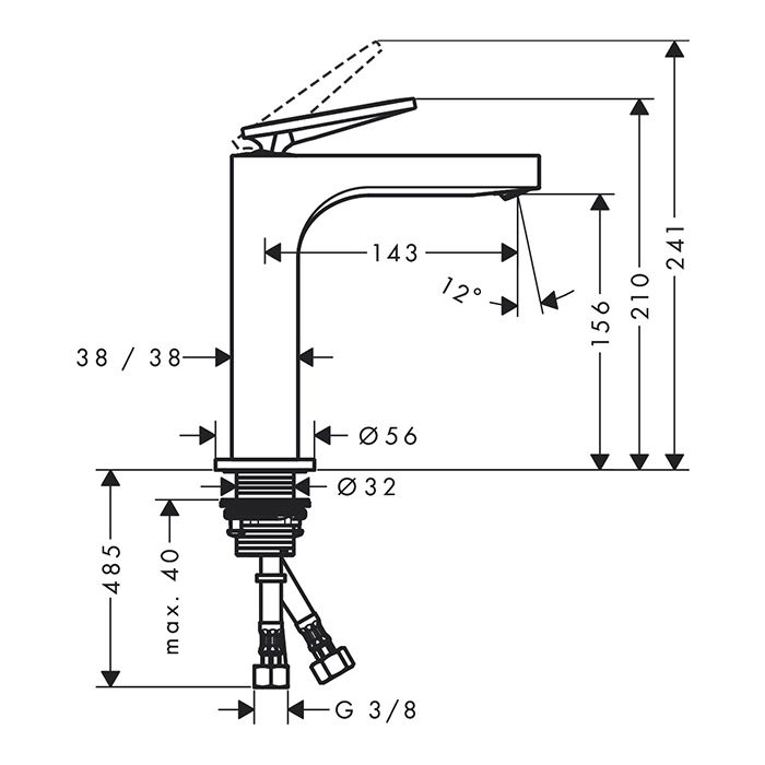 AX CitterioСмеситель для раковины160,незап.сли , цвет полированное золото AX CitterioСмеситель для раковины160,незап.сли , цвет полированное золото