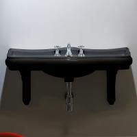 KERASAN Retro, раковина 100*54,5см с 3 отв., цвет: черный блестящий