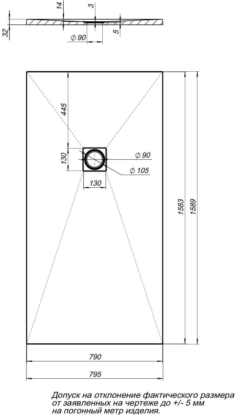Душевой поддон Aquanet Pleasure 160x80 Душевой поддон Aquanet Pleasure 160x80