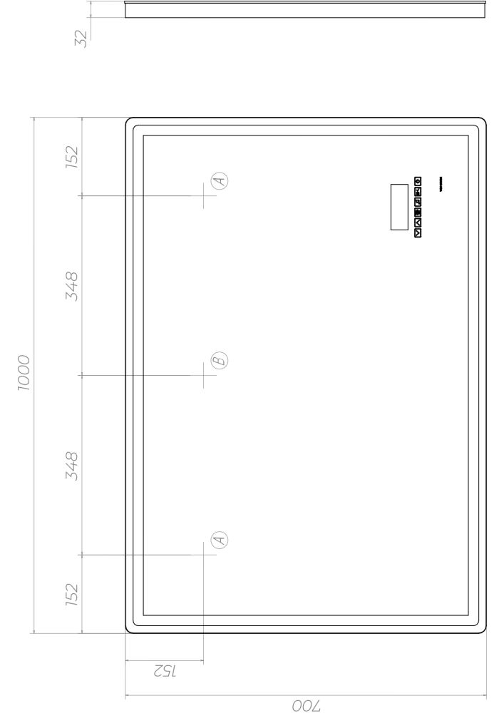 Зеркало VIGO Geometry Media z.GEO.100.Media, 100 см, артикул z.GEO.100.Media
