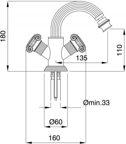 Смеситель для биде Cezares Olimp OLIMP-BS2-01-M Хром