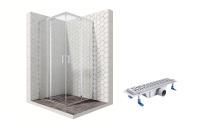 Душевой уголок Ambassador Kingston 14011102-ST3, квадратный, линейный трап, 90х90