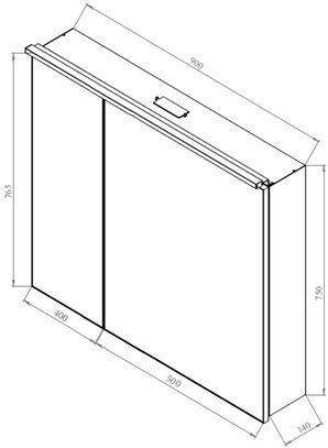 Зеркальный шкаф De Aqua Алюминиум 100 AL 506 100 S серебро