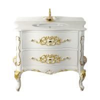 VIRGINIA Столешница L106,5xH2/16xP55,5 см. 1 отв. для см-ля, фигурная планка, мрамор BIANCO CRISTALLINO