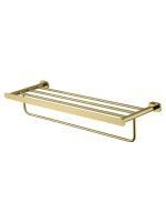 Полотенцедержатель с полкой WONZON & WOGHAND FIRST, Глянцевое золото (WW-8481-LG)