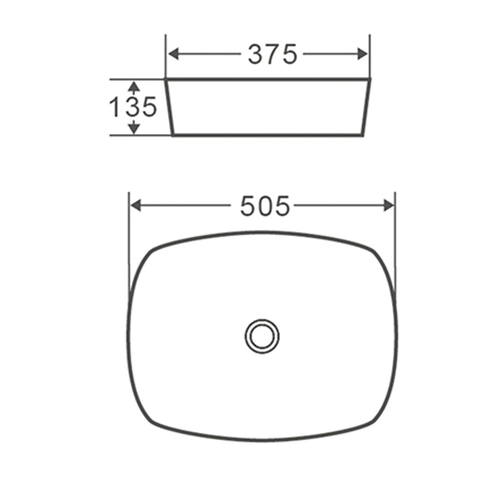 Раковина чаша Terminus Ното 04RN50x37x13W, белый, артикул 04RN50x37x13W