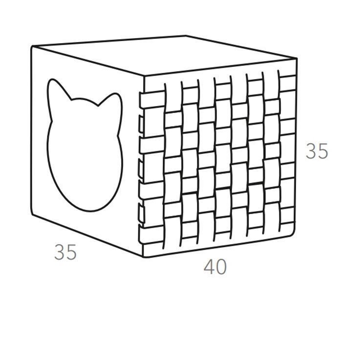ADJ Домик для питомца Cat, 35x40xH35 см., цвет: горчичный/оливковый