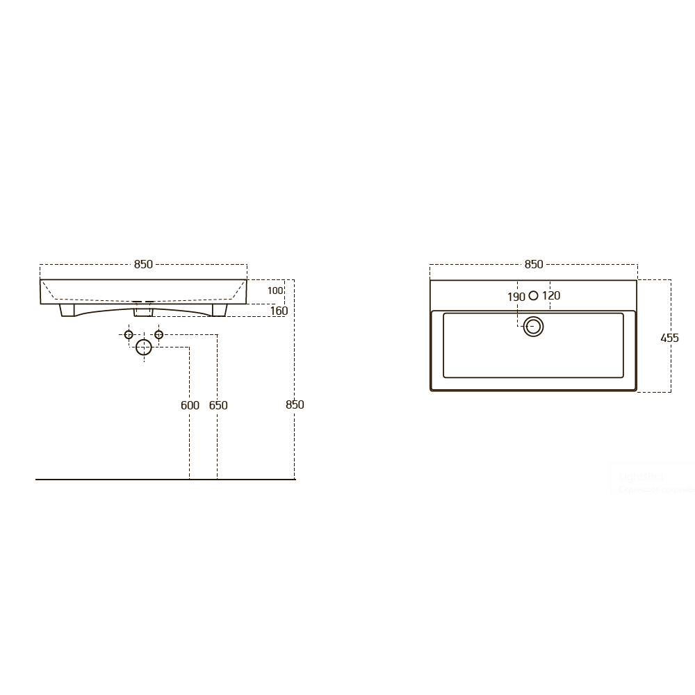 Умывальник мебельный 85 см STENCE (для Skansen)