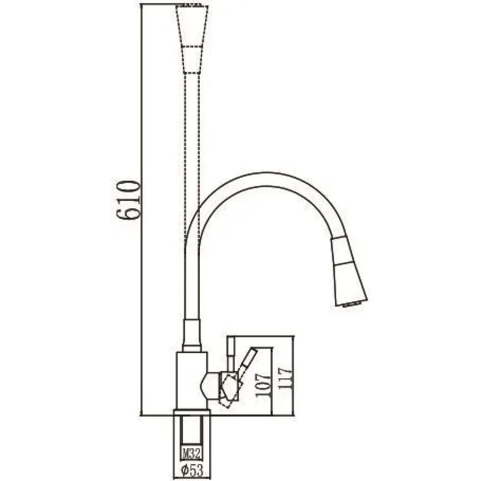 Смеситель для кухни Savol S-3002AM02, хром