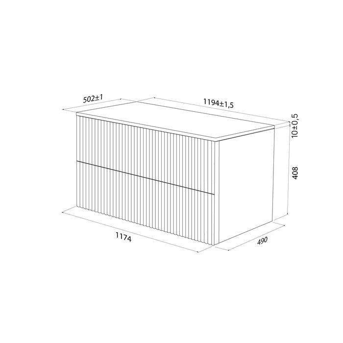 Тумба подвесная со столешницей без отверстий IDDIS Aiger 120 см, белый (AIG12W1i95K), артикул AIG12W1i95K