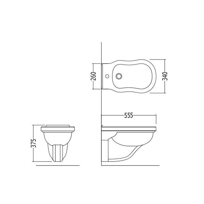 Devon Blues Биде подвесное (55х34.0 см) с 1 отверстиями под смеситель, цвет: белый