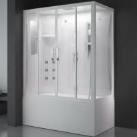 Душевой бокс SSWW BU103A L 150х85 с баней профиль Белый задняя стенка Белая