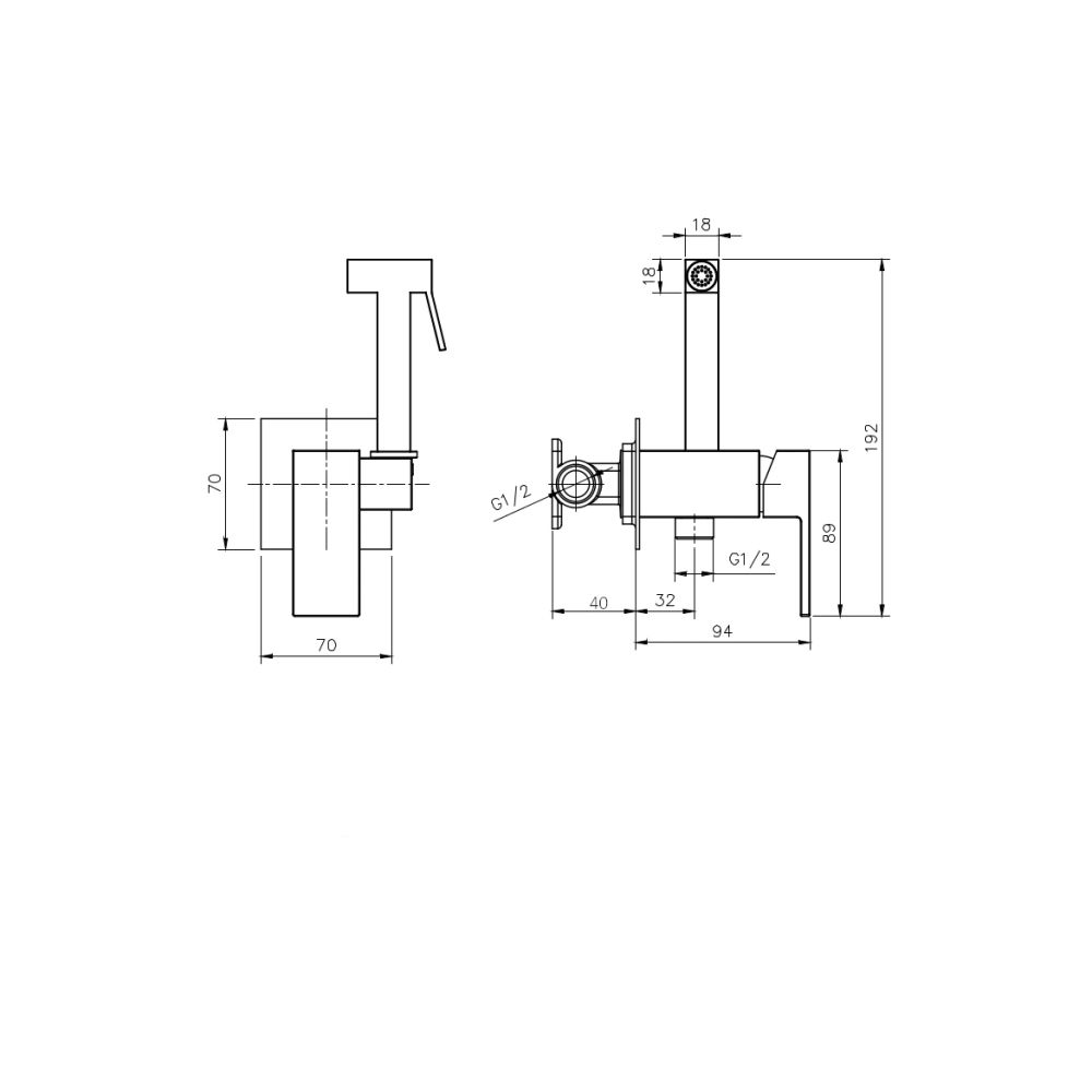 Гигиенический душ встраиваемый RUSH Thira (TR3635-99Black), артикул TR3635-99Black
