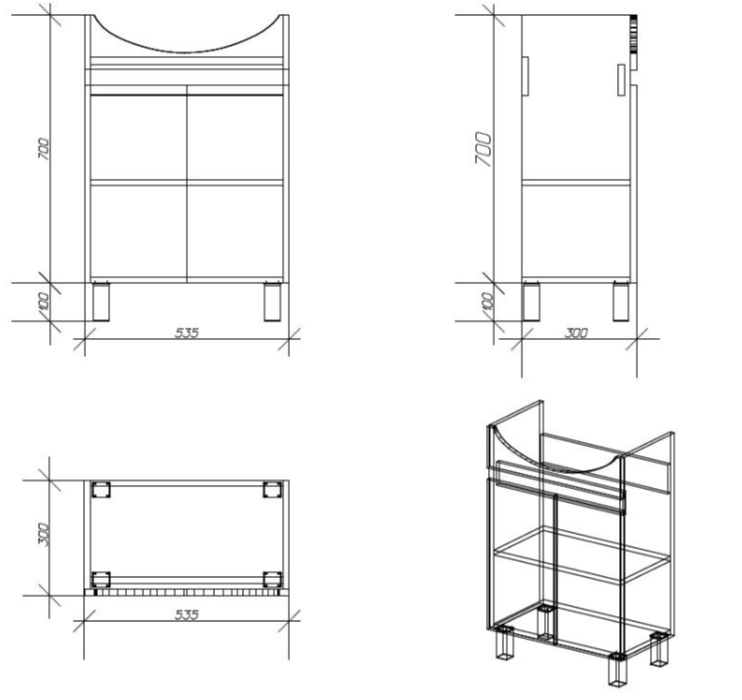 Тумба Eland 55, дуб сонома
