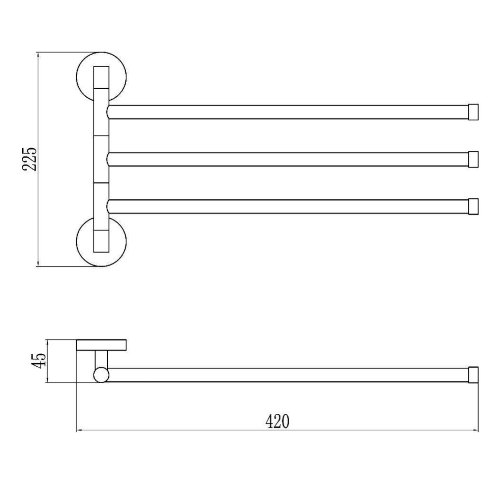 Полотенцедержатель Savol S-008703, хром