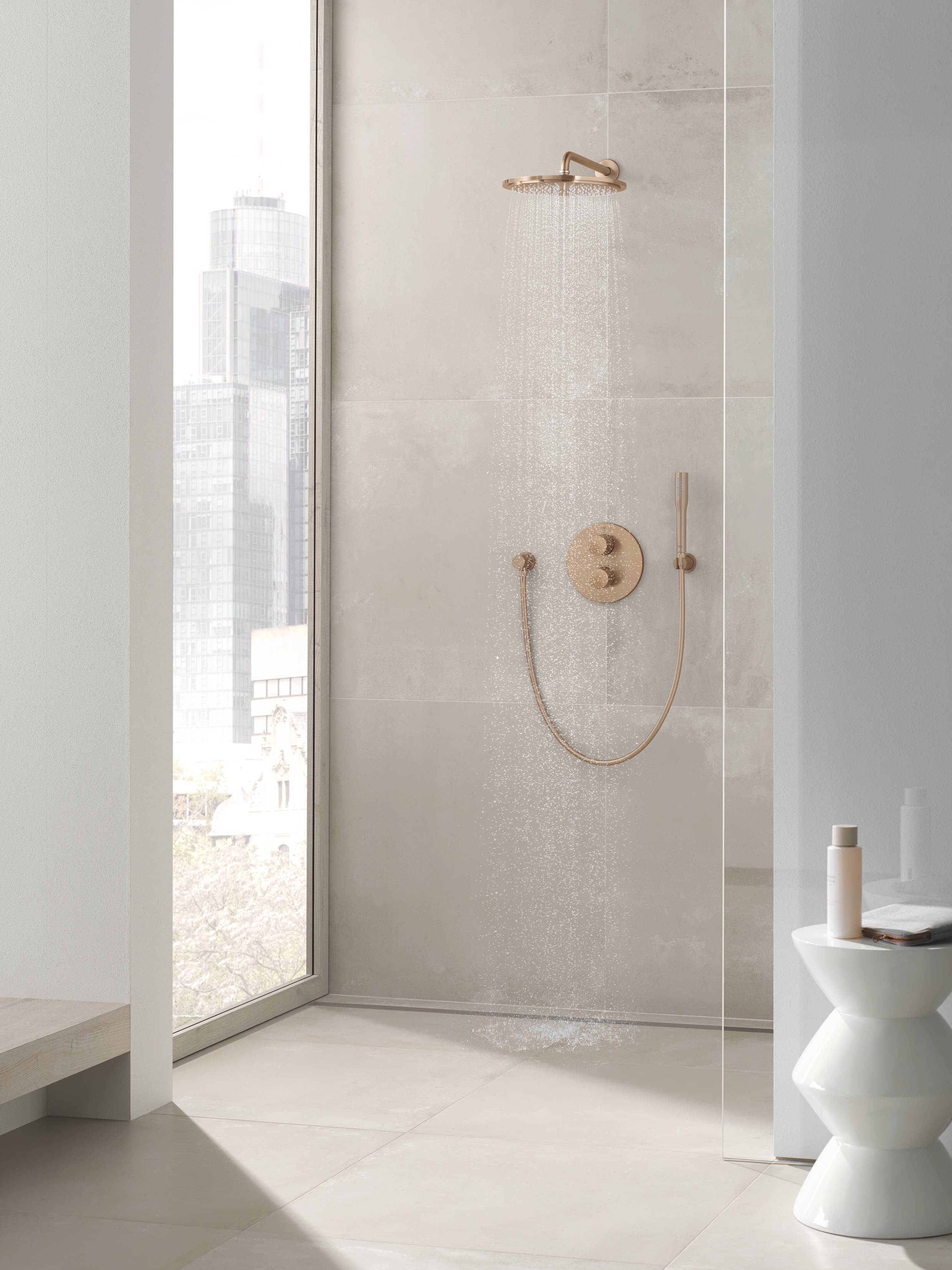 Верхний душ GROHE Rainshower с кронштейном, теплый закат матовый (26066DL0)