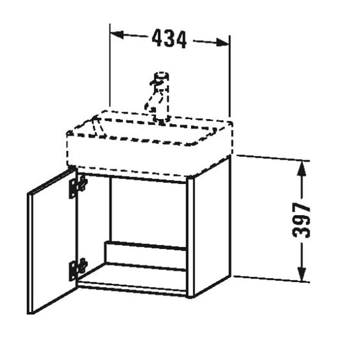 Duravit DuraSquare Рукомойник 450 мм, без перелива, с площадкой, с 1 отв. под смеситель, на столешницу,с креплением,Цвет белый, артикул 0732450071