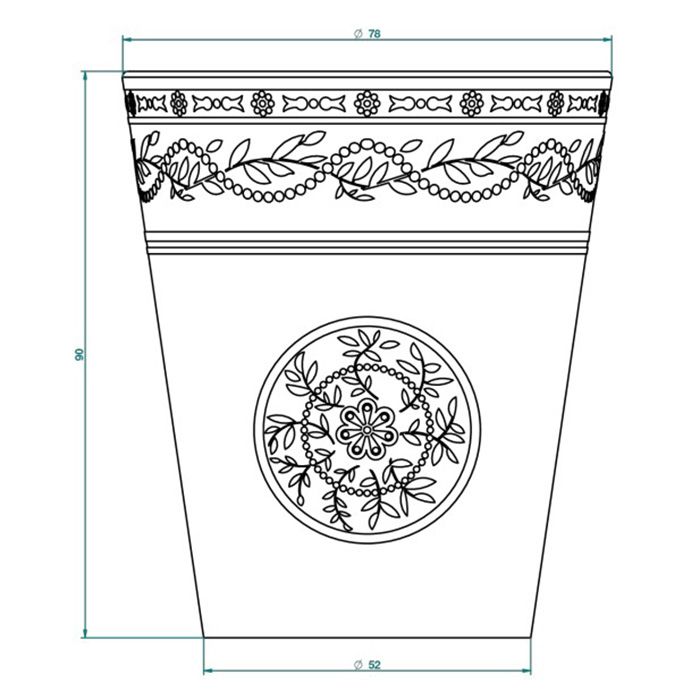 THG MARQUISE BLANC DECOR PLATINE Стакан керамический, настольный, декор платина, цвет белый, артикул A7G-A02-4608