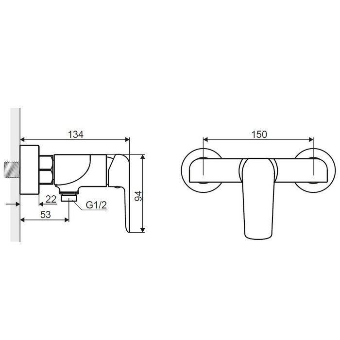 Смеситель для душа EXCELLENT Clever ARAC.4108CR (хром)