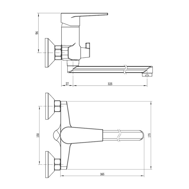Смеситель для ванны BT31B, черный