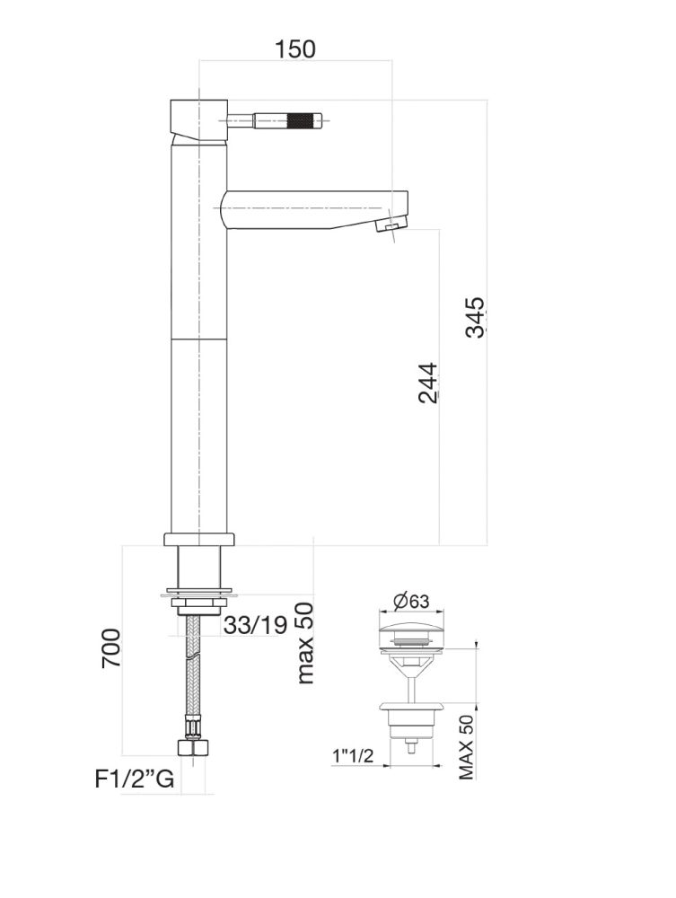 Смеситель для раковины Fiore XENON 44CR5290, хром, артикул 44CR5290