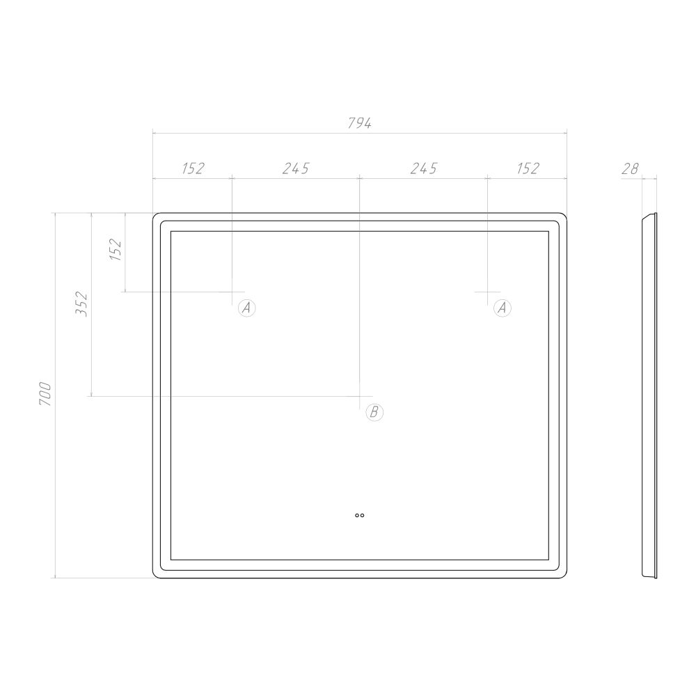 Зеркало VIGO Geometry Comfort 800, артикул 062