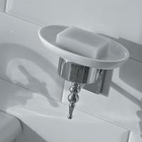 GLOBO Paestum Мыльница подвесная керамическая, цвет белый/хром