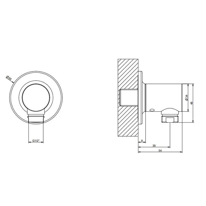 GESSI INCISO Вывод воды на 1/2", цвет: золото