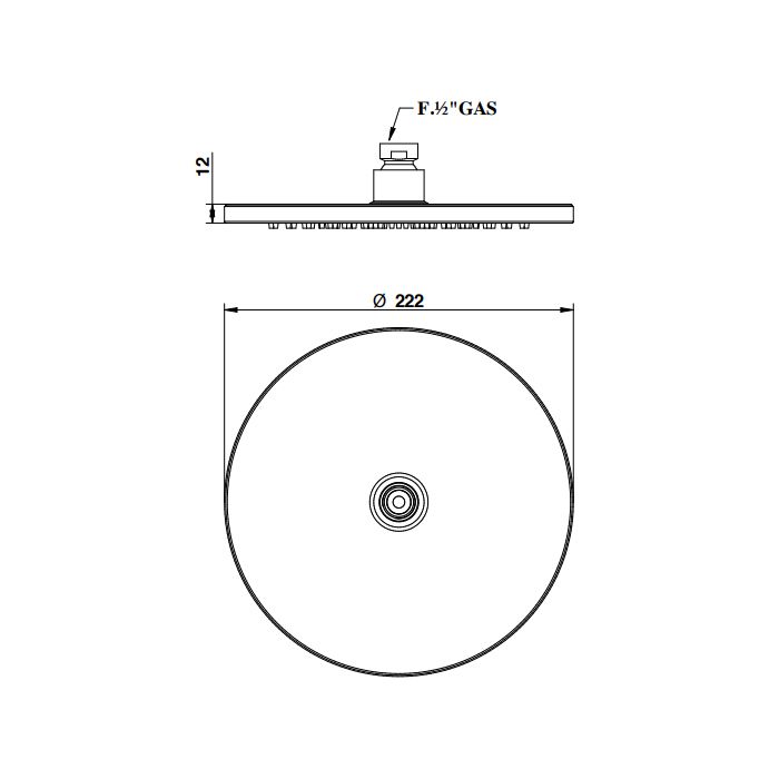 Bongio Душевая головка 222 мм, цвет черный матовый