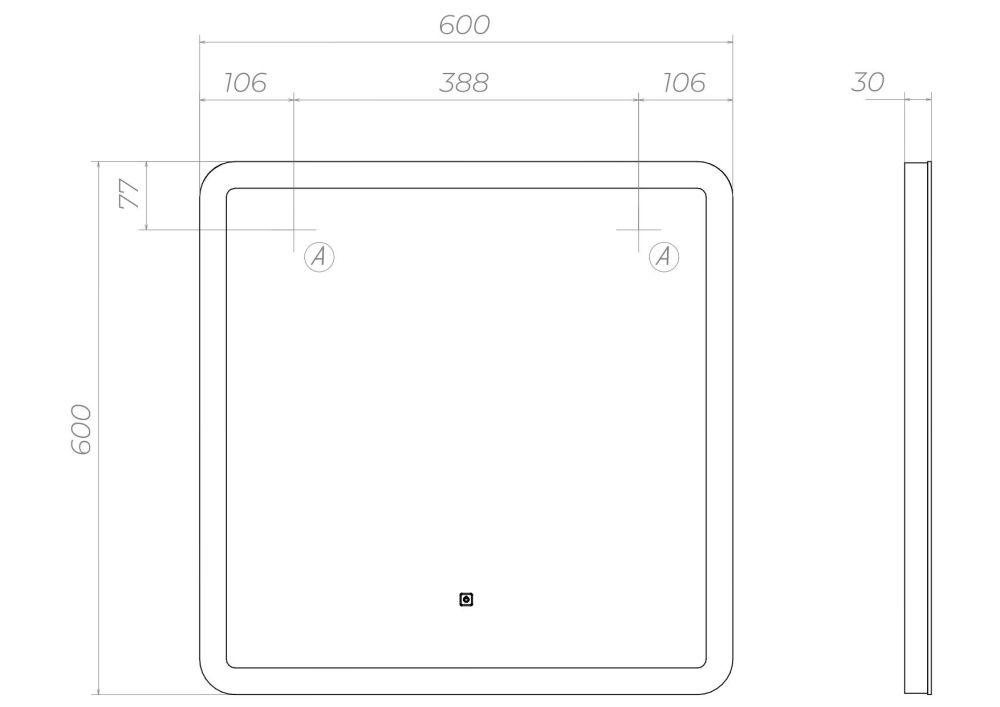 Зеркало VIGO Wing z.WIN.60.Classic, 60 см, артикул z.WIN.60.Classic
