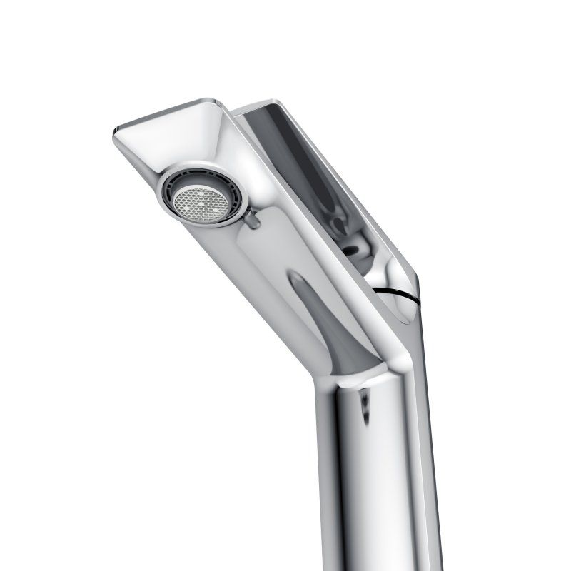 LINER-LS-GM-W0 Смеситель для раковины однорычажный, без донного клапана, исполнение оружейная сталь, артикул LINER-LS-GM-W0