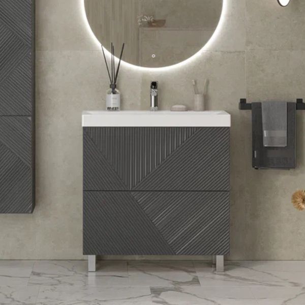 Тумба под раковину напольная Velvex Edge tn.EDG.9696.80.2Y графит, 80 см