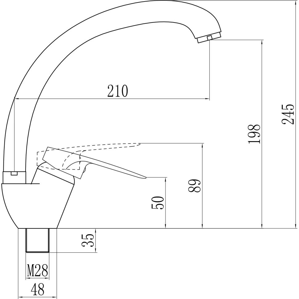 Смеситель для кухни Savol S-T4104, хром