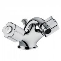 Bongio Fleur Blanc Смеситель для биде с донным клапаном, цвет хром/белый фарфор