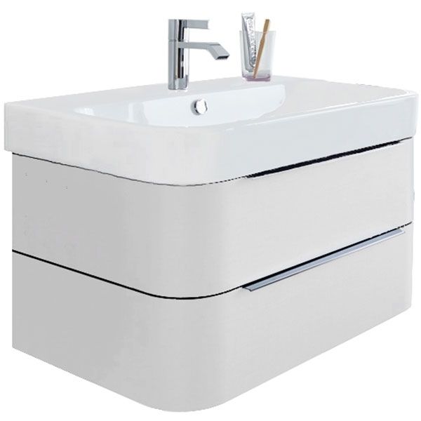 Тумба под раковину Duravit Happy D 2 H2636402222 подвесная Белая, артикул H2636402222