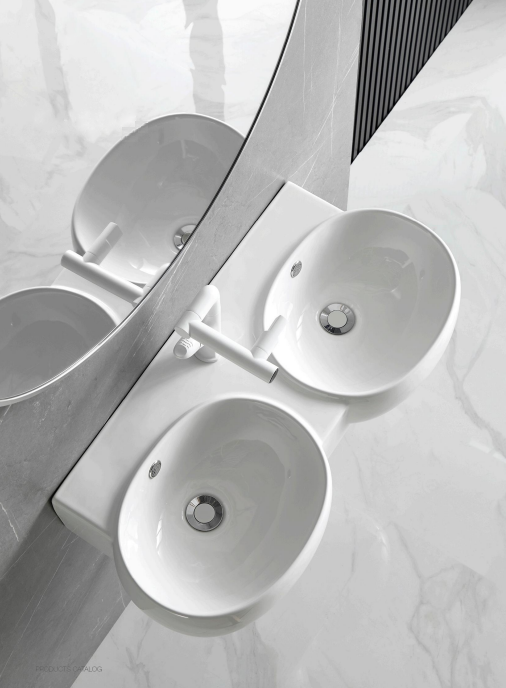 Раковина Double VIVA (805х385х175) двойная накладная Cerutti SPA