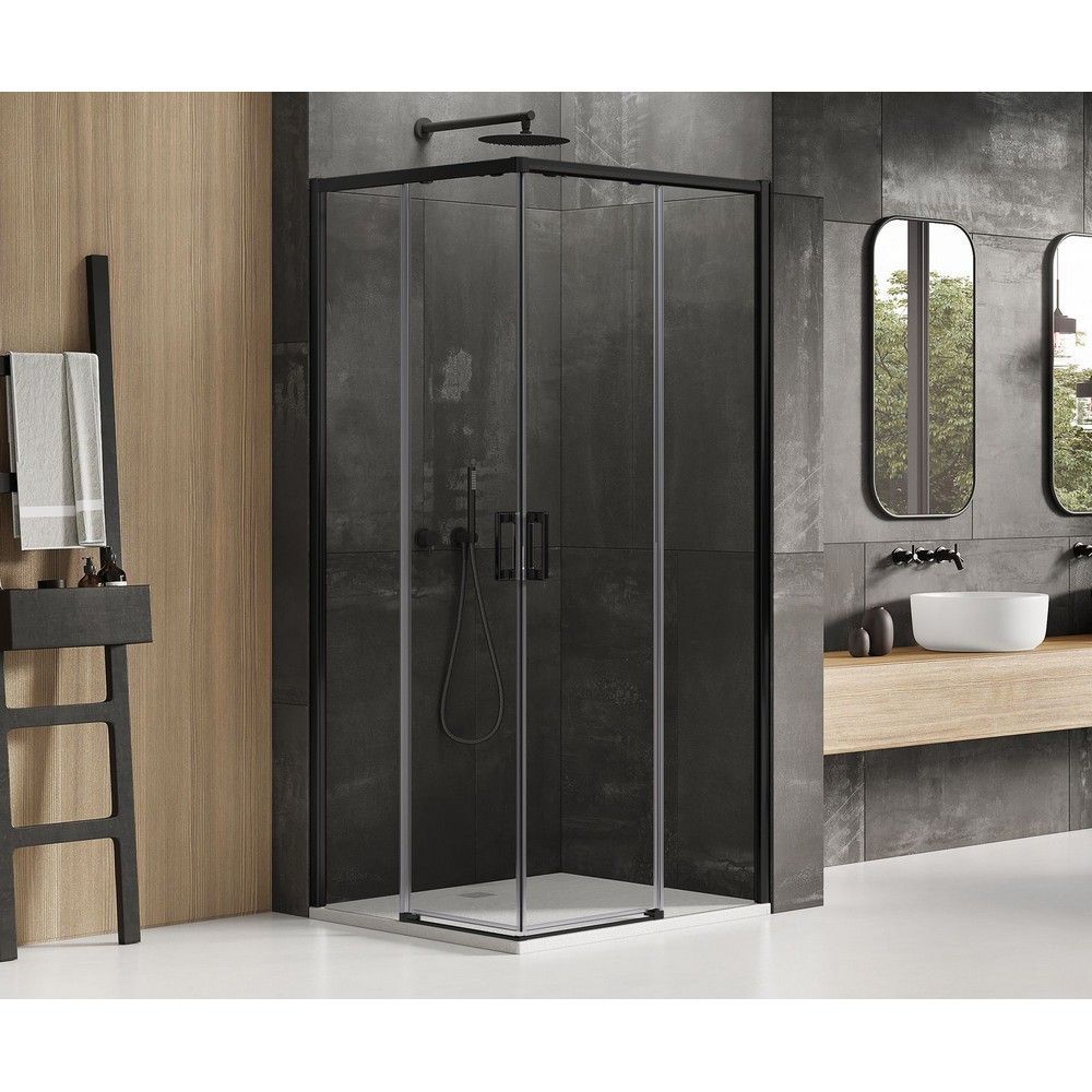 Душевое ограждение NEW TRENDY PRIME BLACK 80x110x200 D-0312A/D-0319A (черный)