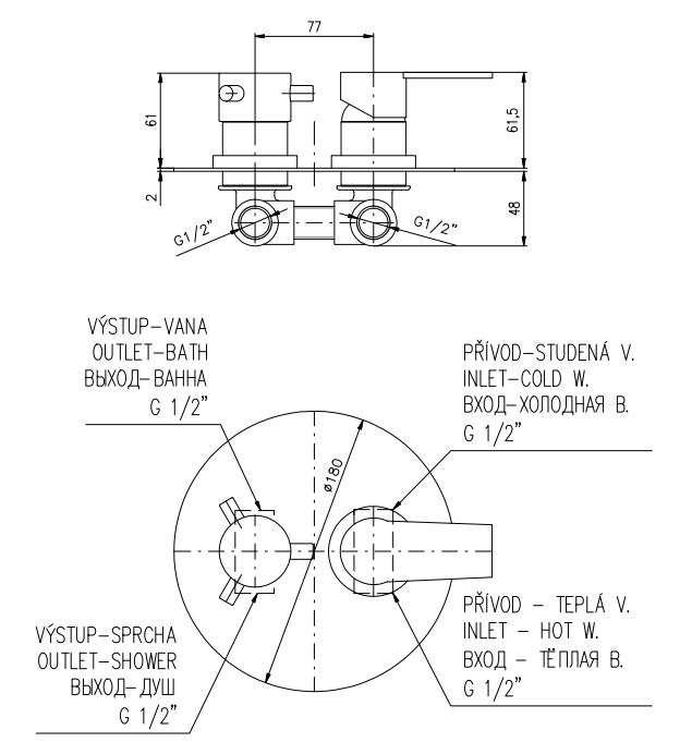 Смеситель для душа Rav Slezak Colorado CO186KBC