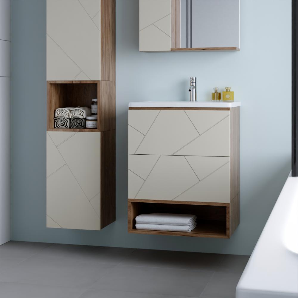 Ниша для тумбы Бриклаер КРИСТАЛЛ 60 см, дуб крафт табачный