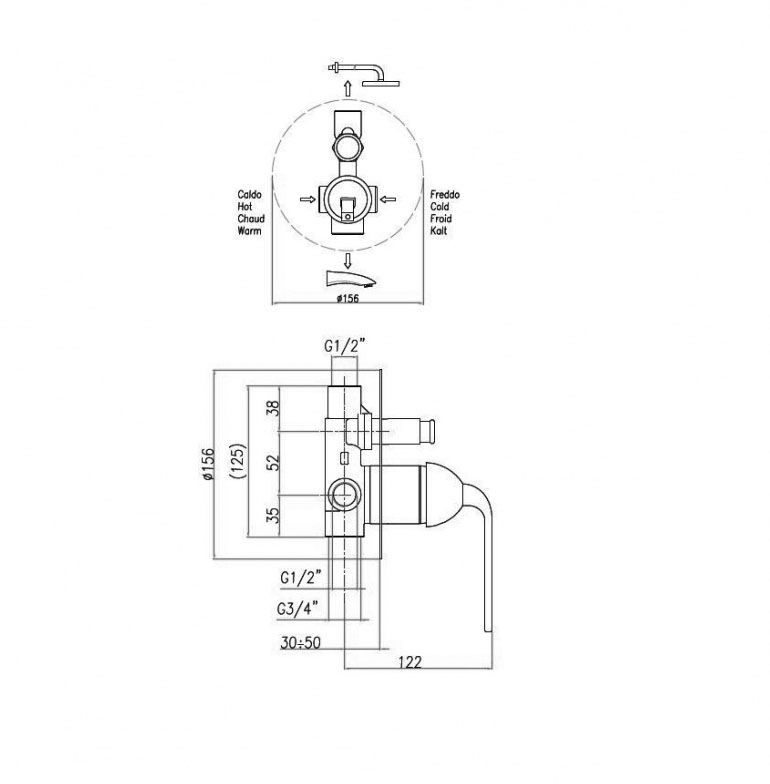 Смеситель для душа Fiore Koko 87CR7506, хром